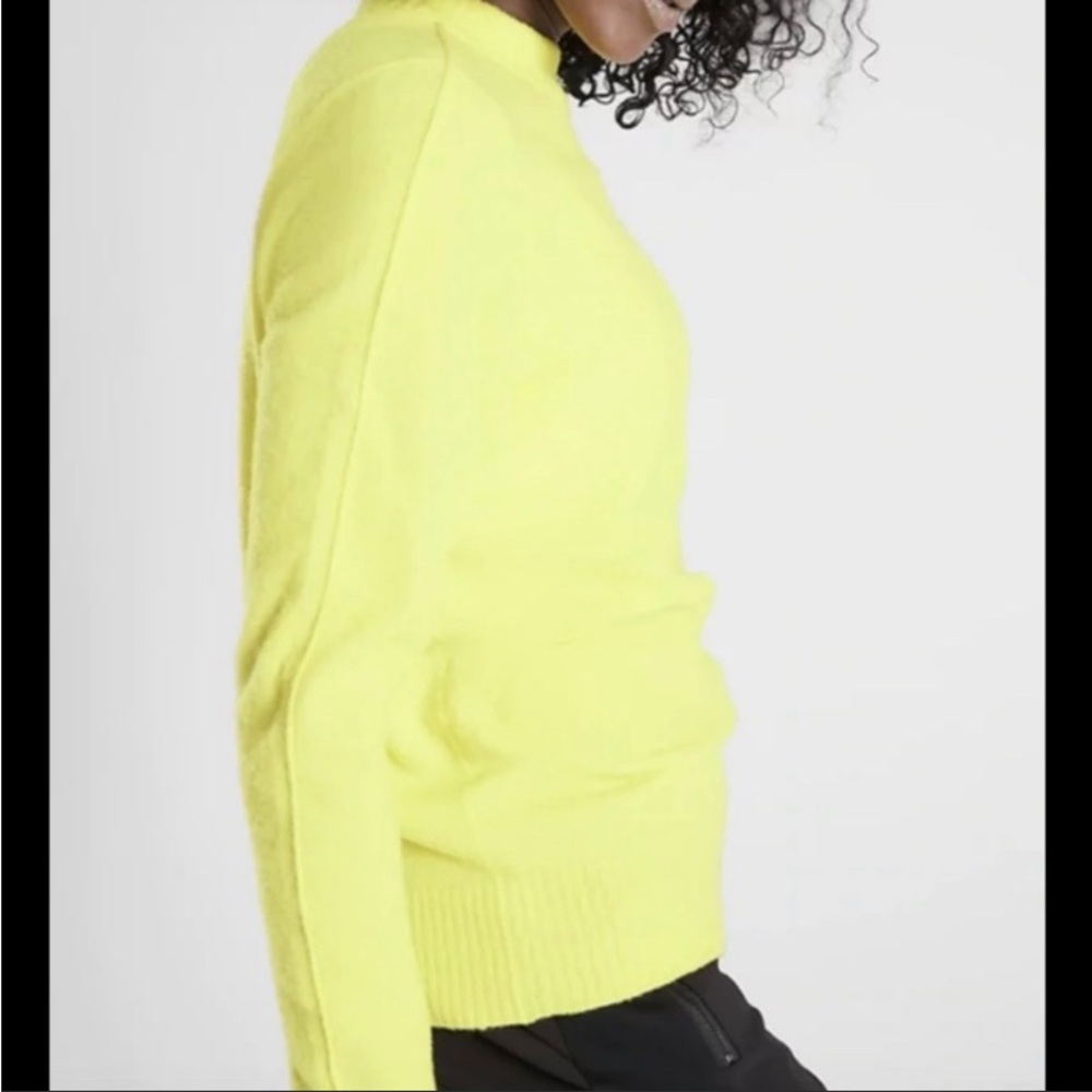 Athleta merino wool blend lime mock neck sweater - Picture 3 of 10